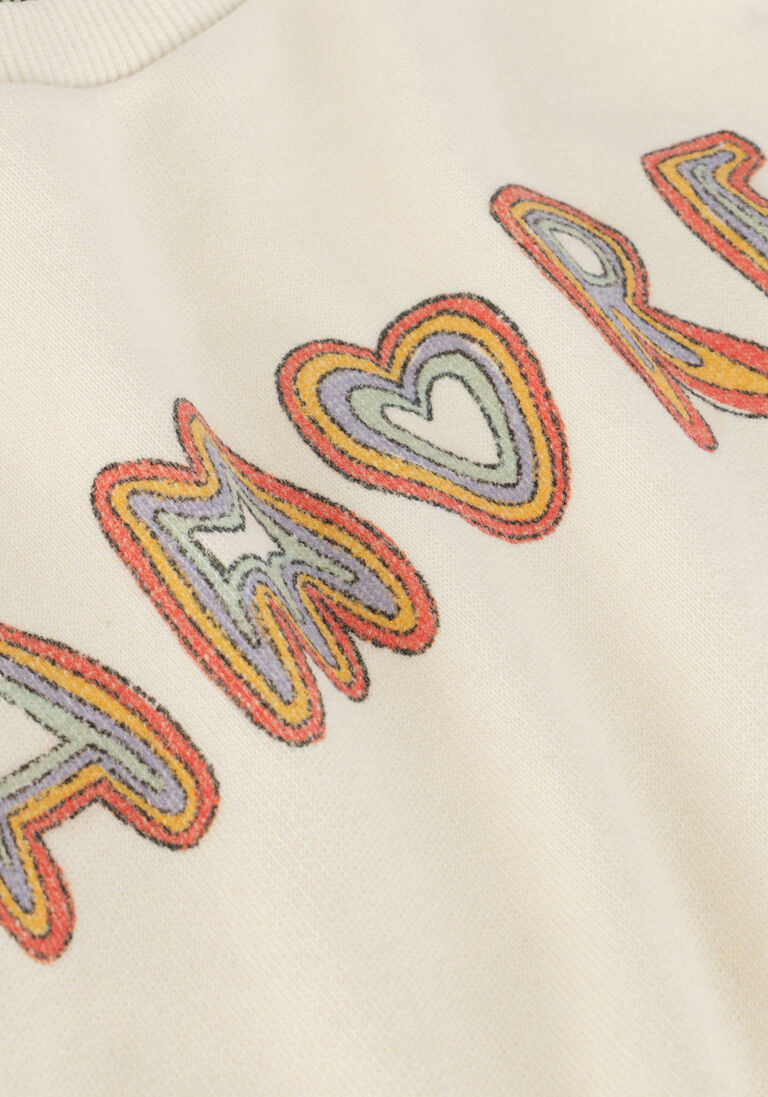 WANDER & WONDER ecru wander & wonder sweater amore sweatshirt
