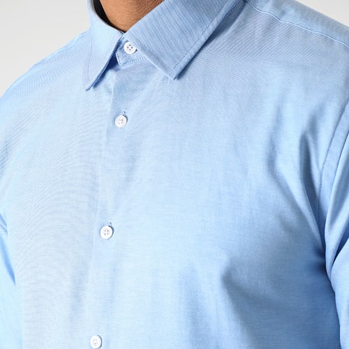 Chemise Manches Longues 2896 Bleu Clair Chiné