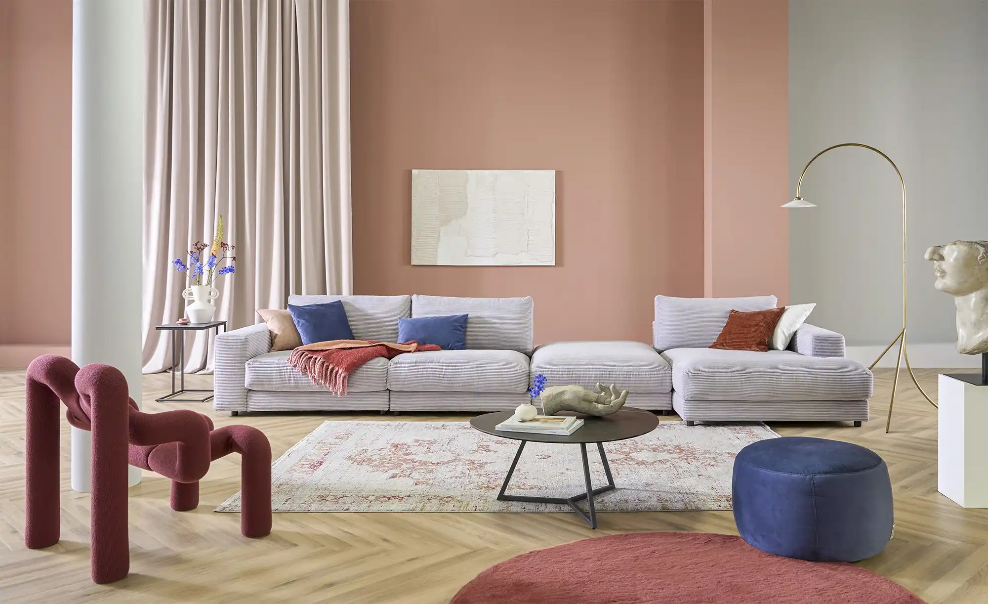 Jette Home Element Hocker in Cord Sila