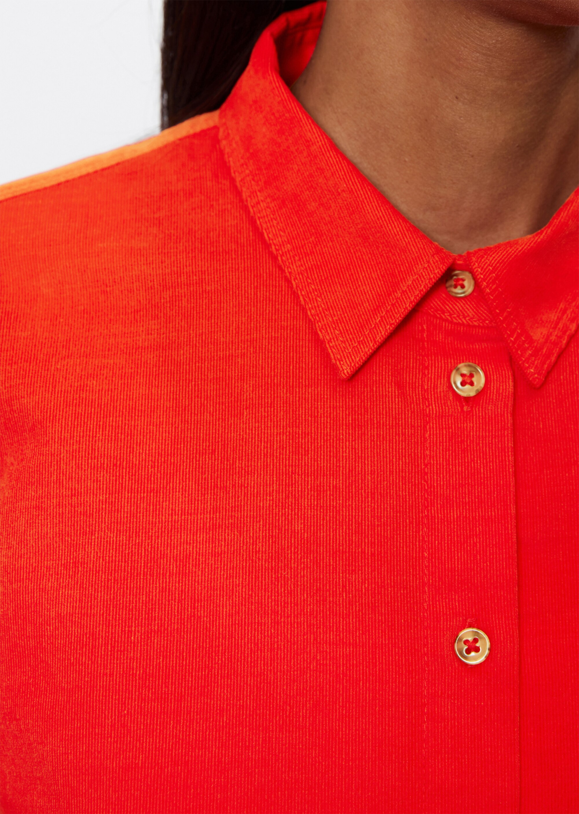 Feincord-Langarm-Bluse regular aus Organic Cotton-Lyocell-Mix