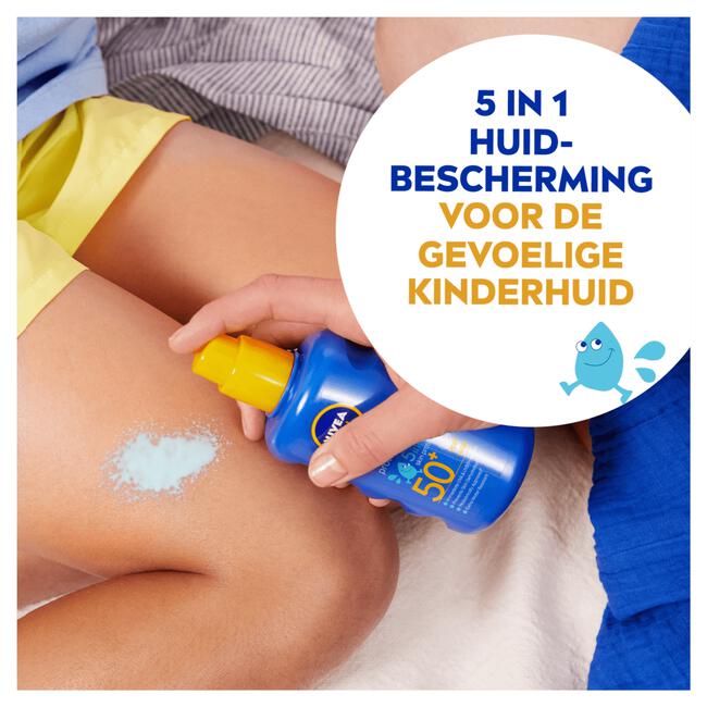 NIVEA SUN Kids Zonnebrand Hydraterende Groen Gekleurde Zonnespray SPF 50+ 200 ML