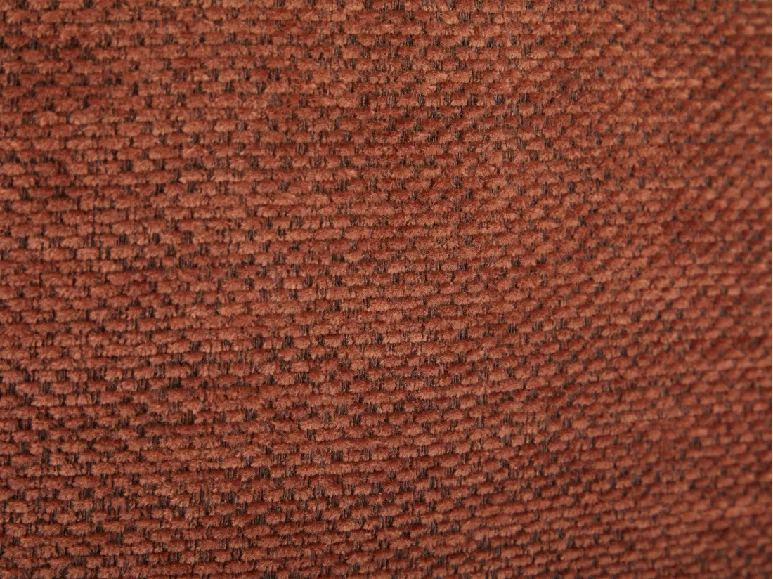 Lot de 2 chaises avec accoudoirs en tissu texturé et métal noir - Terracotta - NISTOSIA