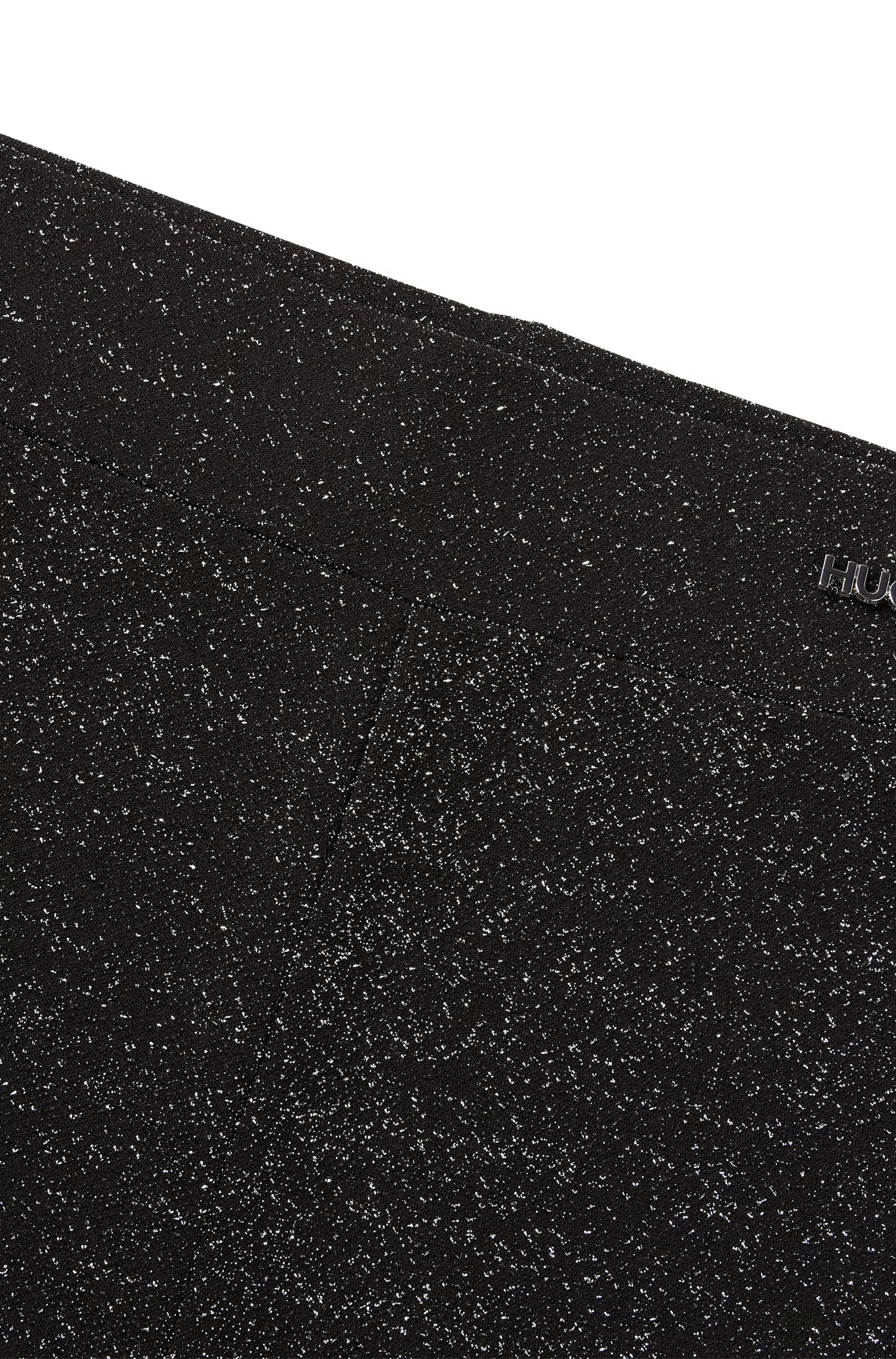 Leggings HUGO com efeito glitter vermelho e cós com logo.