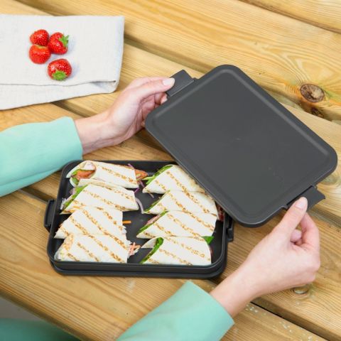 Make & Take Lunchbox, plat, kunststof - Dark Grey