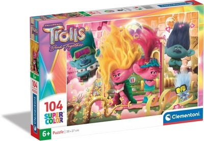Clementoni Super Color Trolls Puslespill 104 Brikker