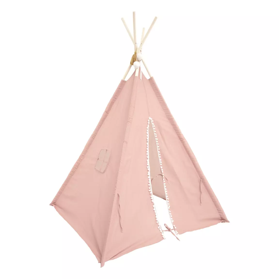 Tipi enfant bois et tissu (H160 cm) Wapi Rose