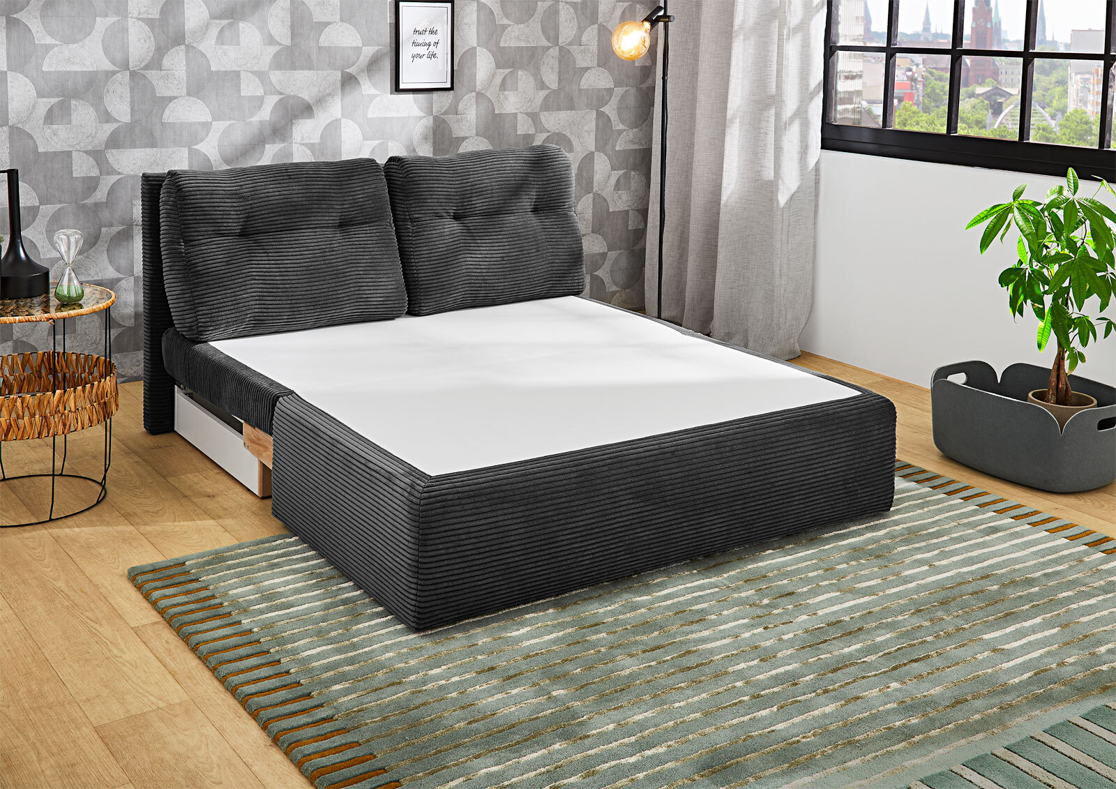 Schlafsofa Torben 136 x 74 x 85 cm grau