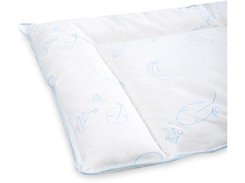 Julius Zöllner Kindersteppkissen Daune 40 x 60 cm Flachkissen für Babys und Kleinkinder mit Daunen