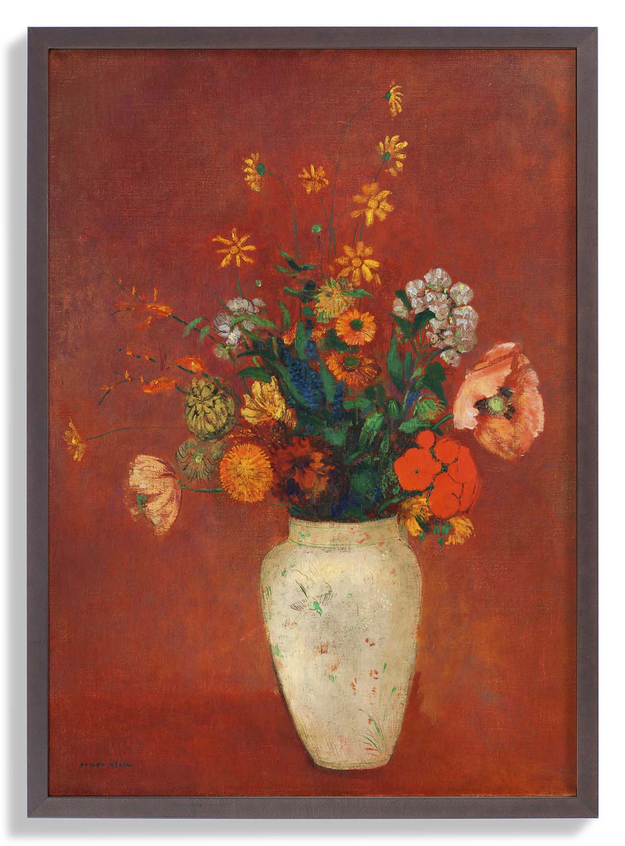 Blumenstrauß in einer chinesischen Vase Gemälde von Odilon Redon