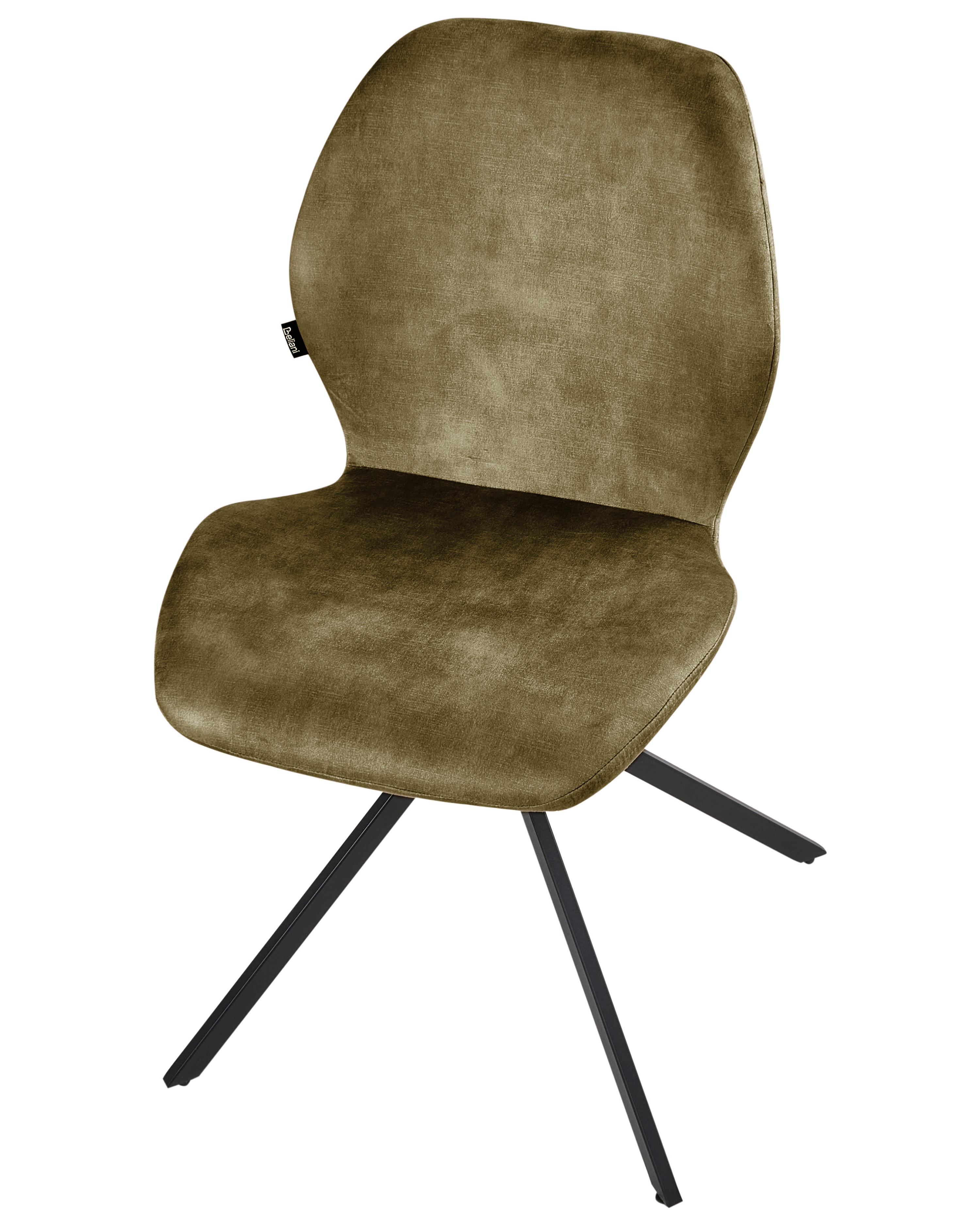 Set van 4 eetkamerstoelen draaibaar MORRISON Fluweel Groen