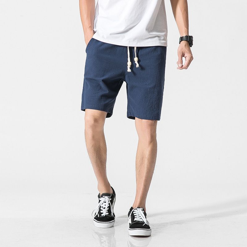 Ninine - Effen shorts met trekkoordtaille en rechte pijpen
