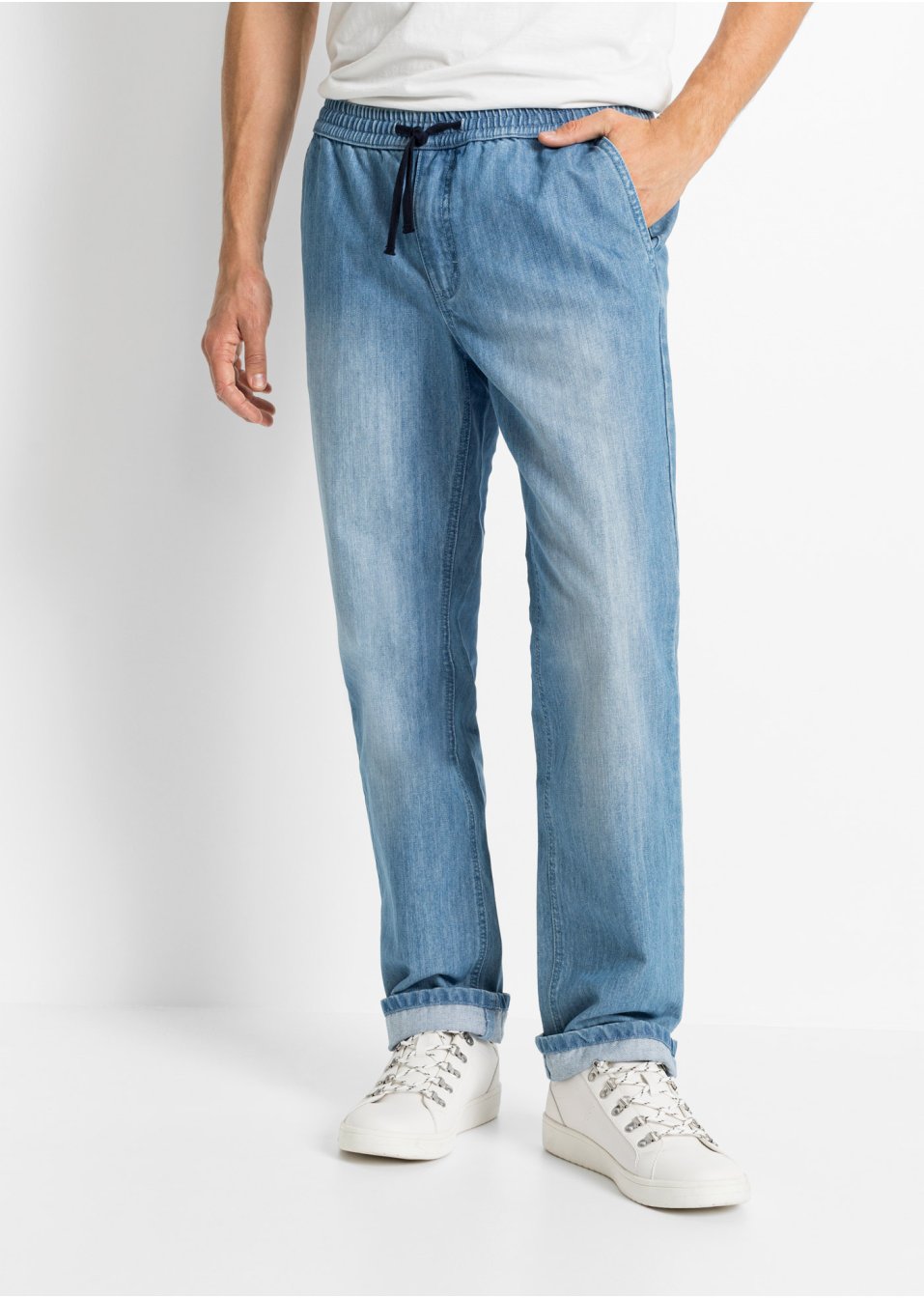 Lot de 2 jeans Regular Fit avec taille élastiquée, Straight