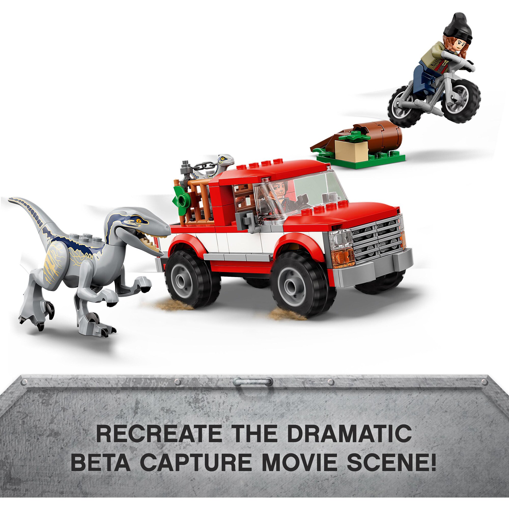 LEGO Konstruktionsspielzeug Jurassic World Blue & Beta in der Velociraptor-Falle