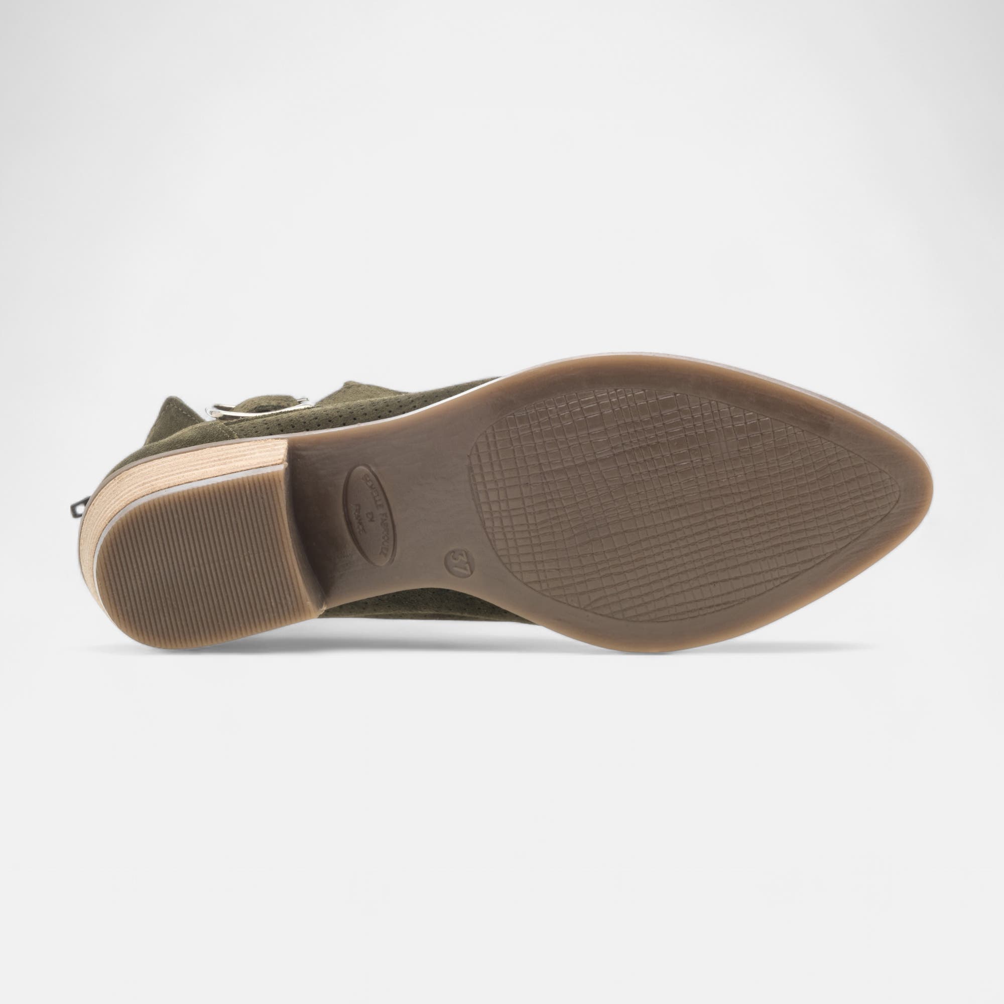 Bottines Femme en cuir kaki