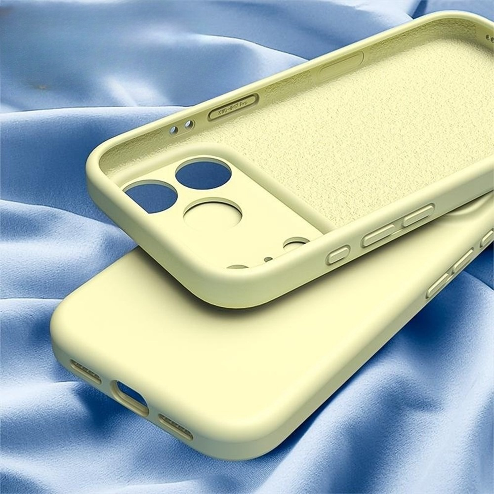iPhone 17 Pro Silikon Case Hülle mit Kameraschutz - Hellbraun