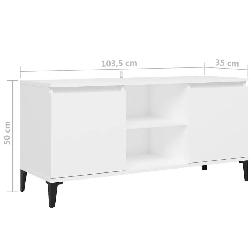 vidaXL - Tv-kast - Wit - Bewerkt hout