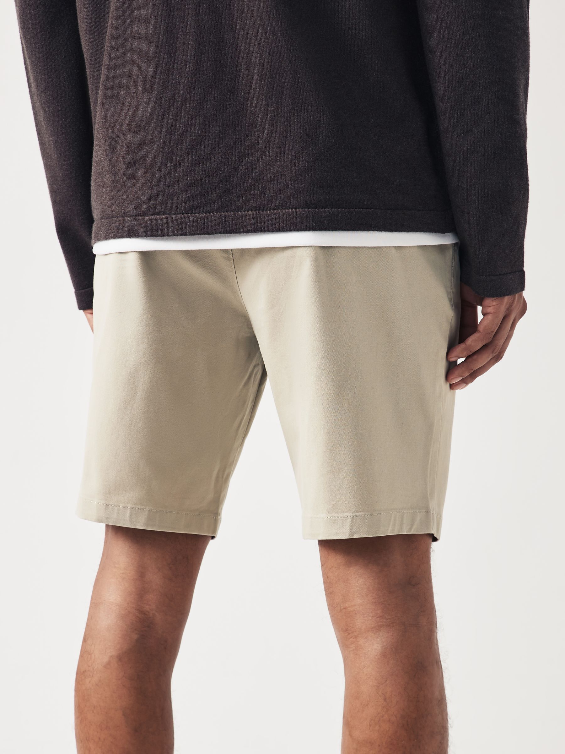 Pastelgeel - Slim Fit - Chinoshort met stretch