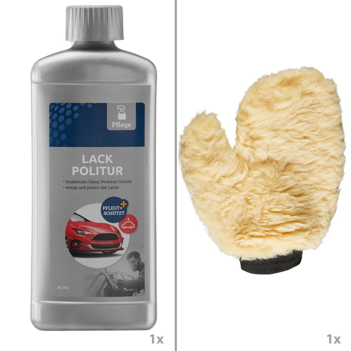 28-delige excentrische polijstmachineset tectake 810 W inclusief lakpolijstmiddel, 2 microvezeldoeken, wisser, spons, handschoen en 2 reservekoolborstels
