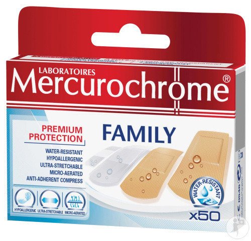 Mercurochrome Pansements Universel Famille 50 Unités