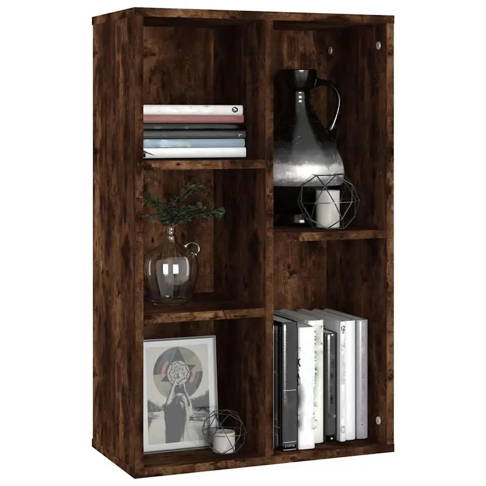 vidaXL - Boekenkast/dressoir met 5 vakken - Gerookt eiken - Hout - 50x25x80 cm
