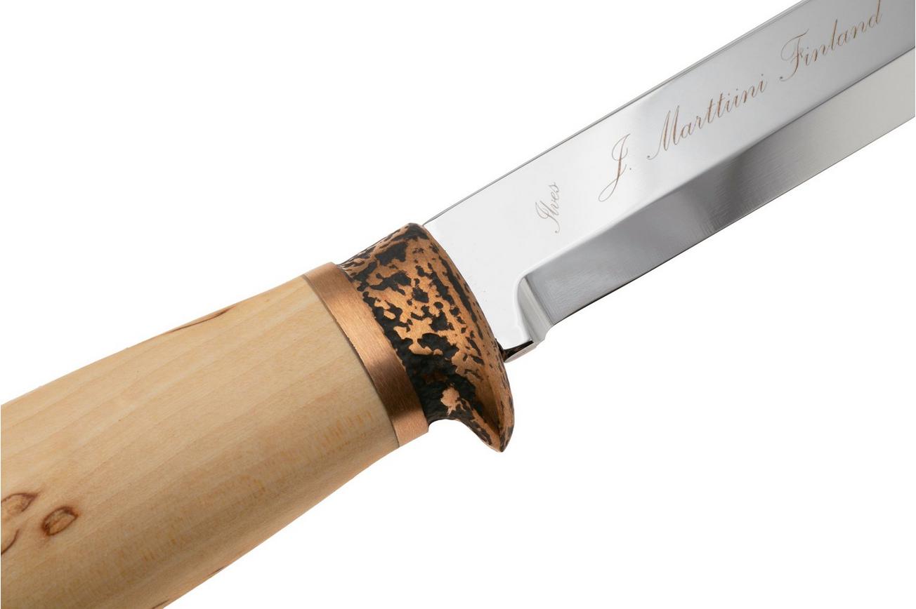 Marttiini Lynx Deluxe Bronze 450012, Polished Stainless Steel, Bronze Guard, Curly Birch outdoormes