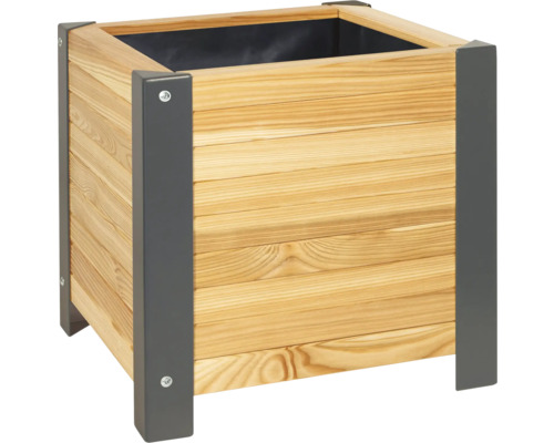 Wilk houten plantenbak 40 x 40 x 41 cm bruin
