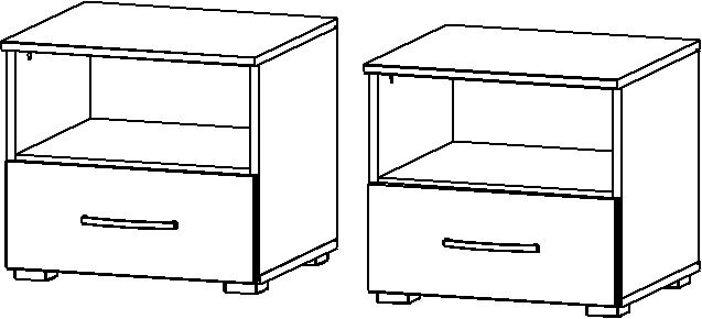 Nachttisch ADITIO III 2er Set 47 x 43 cm Grau metallic