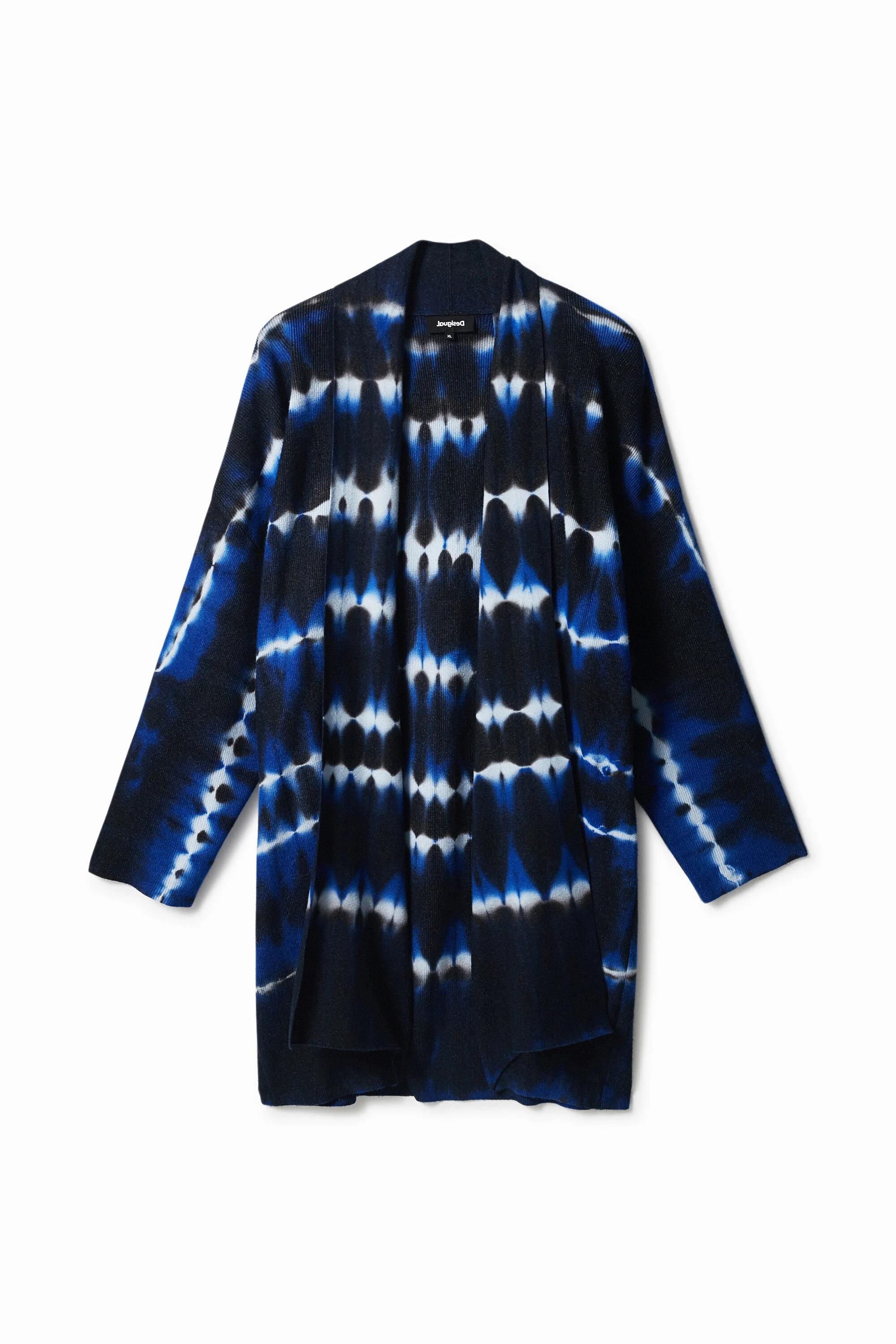 Jaqueta aberta de tricô tie-dye