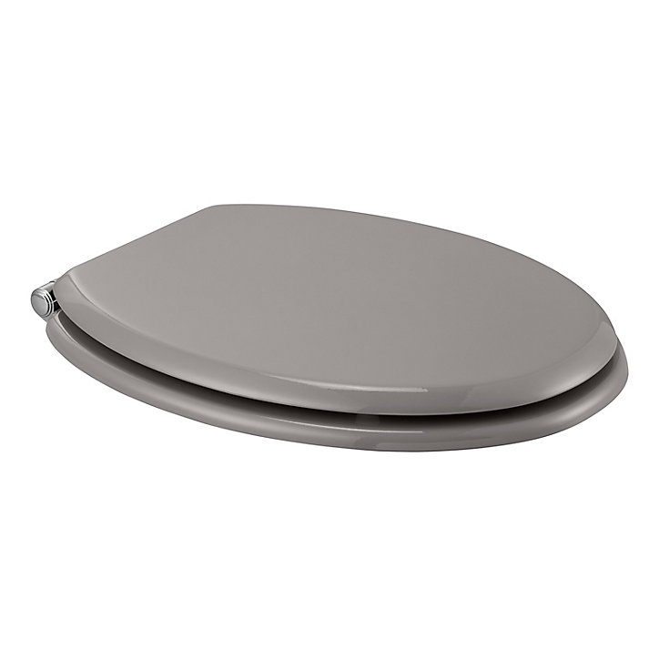 Abattant WC GoodHome Pilica coloris gris en bois avec frein de chute