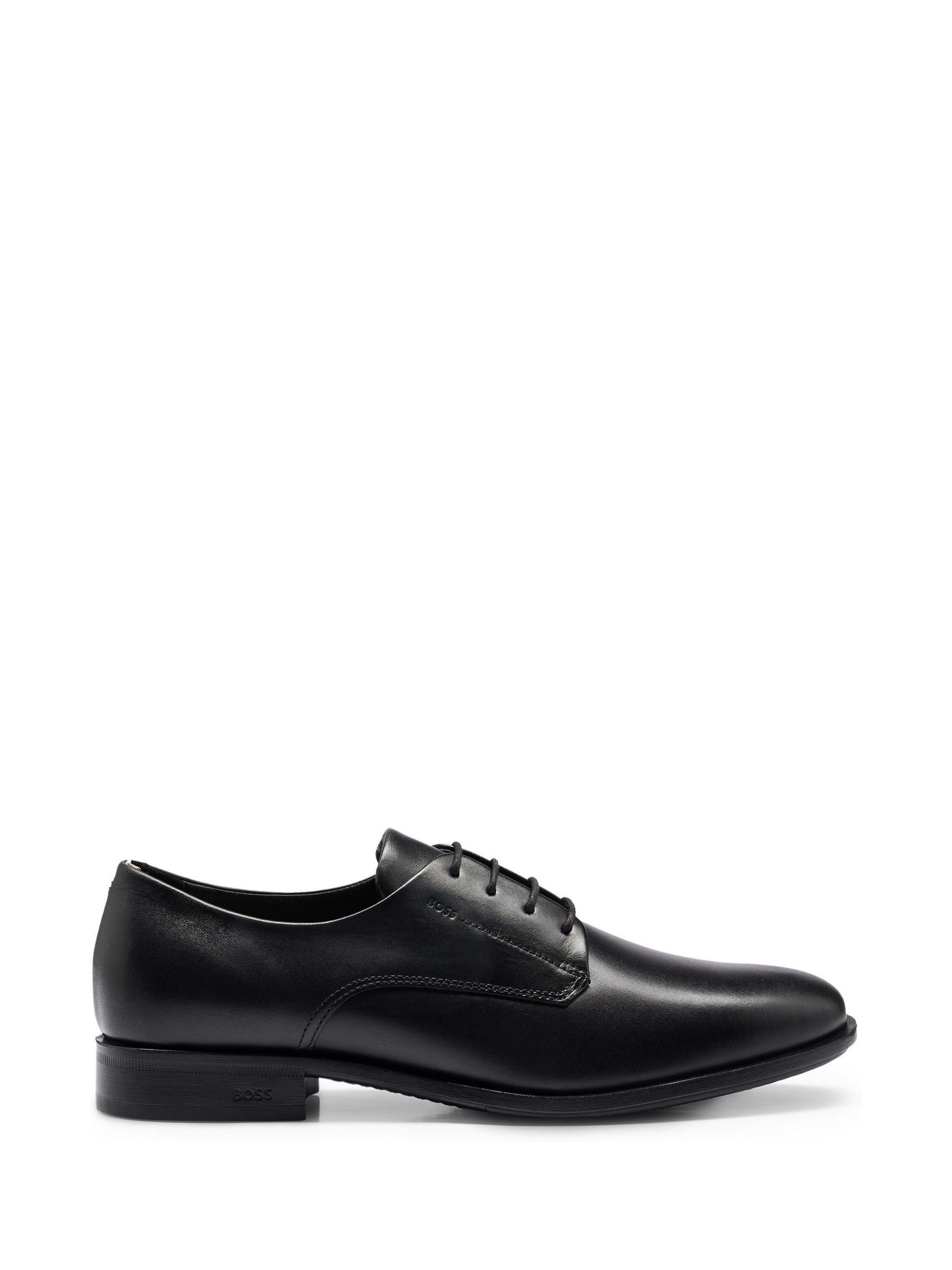 Zwart - BOSS Leather Derby Shoes