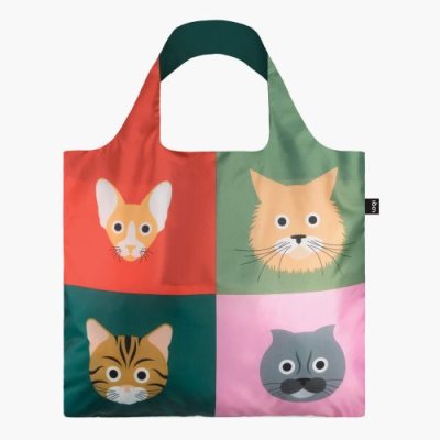 Stephen Cheetham Cats Recycled Foldaway Bag