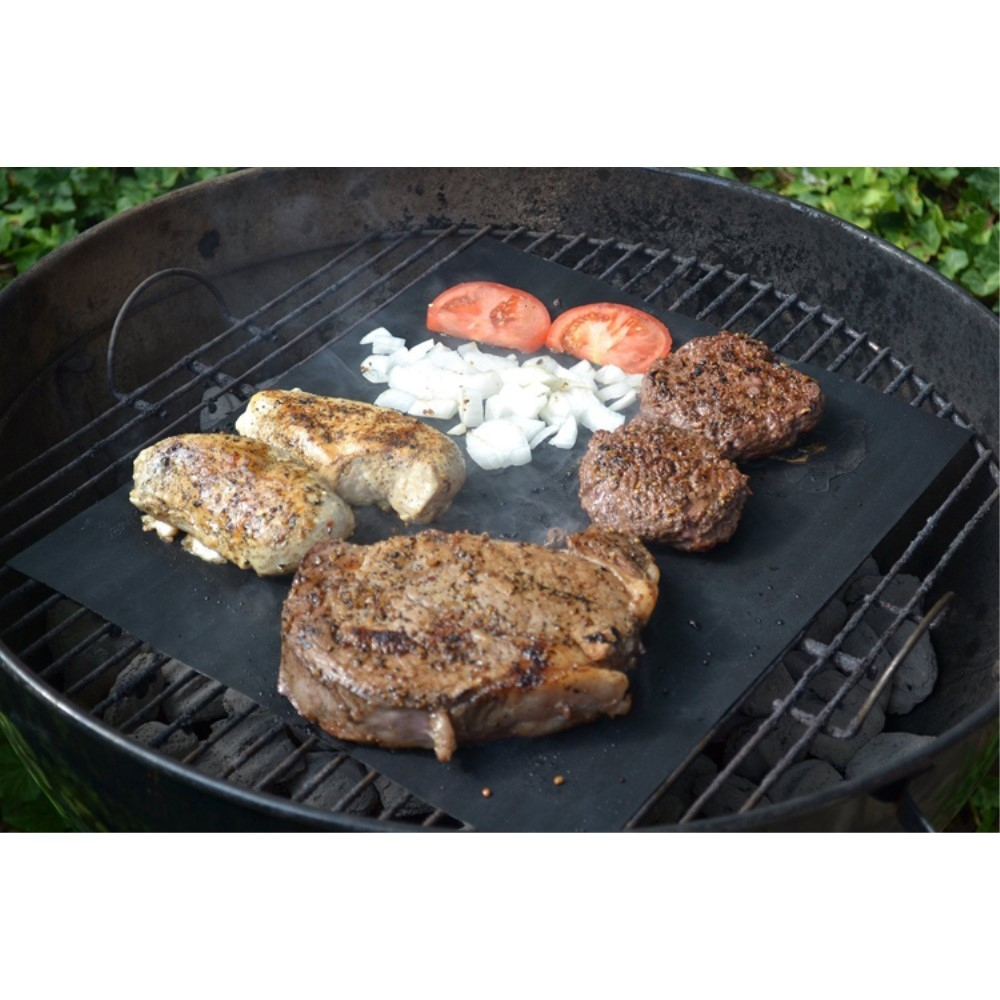 (5er Set) 40x33cm Anti-Haft Backpapier Wiederverwendbare Matte für Grill / Backofen - Schwarz
