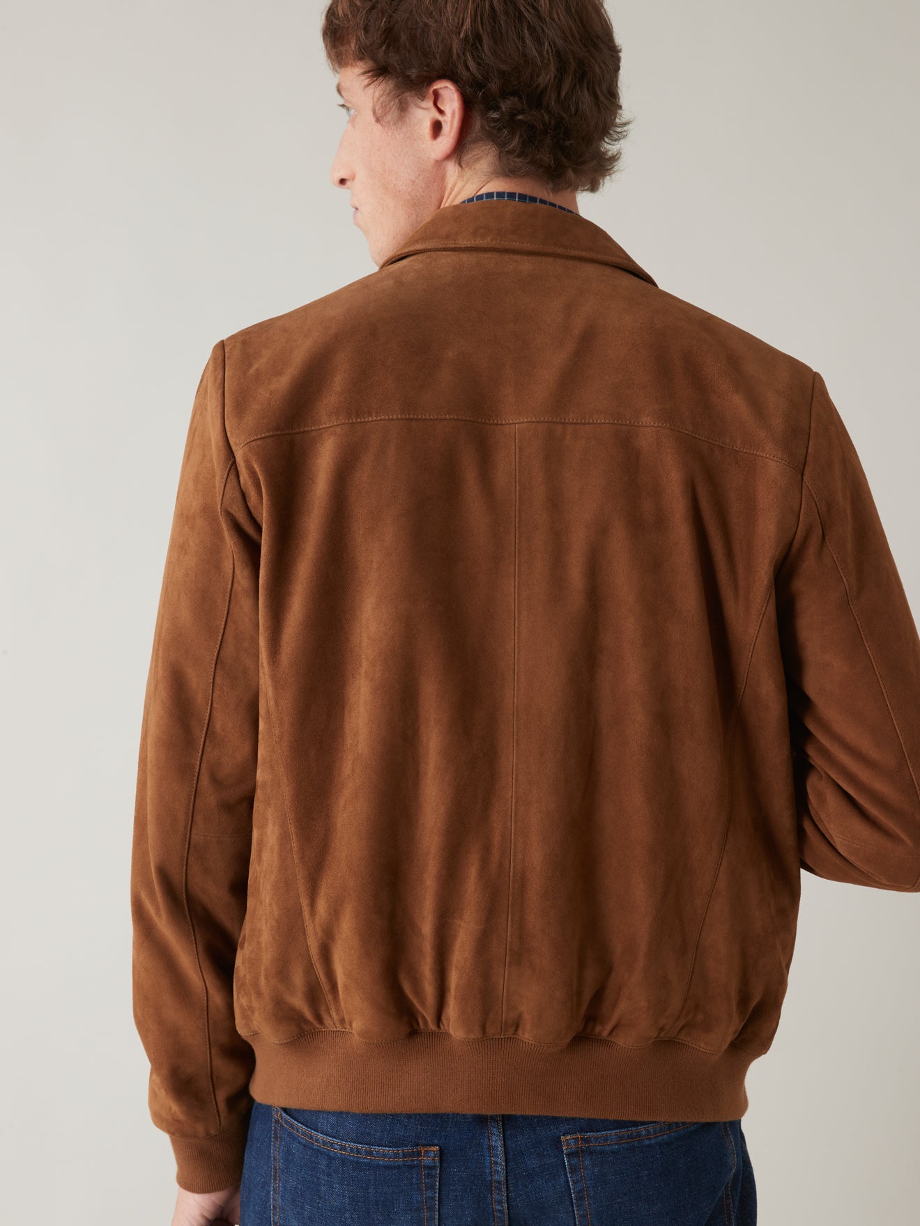 Blouson zippé velours de chèvre homme