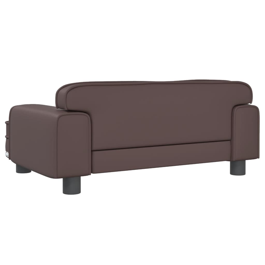 Cama para cães em couro sintético marrom vidaXL, 70x45x30 cm