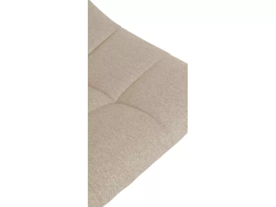 Lot de 2 Tabouret de bar - Tissu & Métal - Crème - Jerry