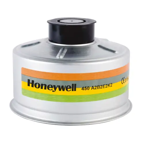 Cartouche anti-gaz aluminium Honeywell A2B2E2K2 pour masque anti-gaz