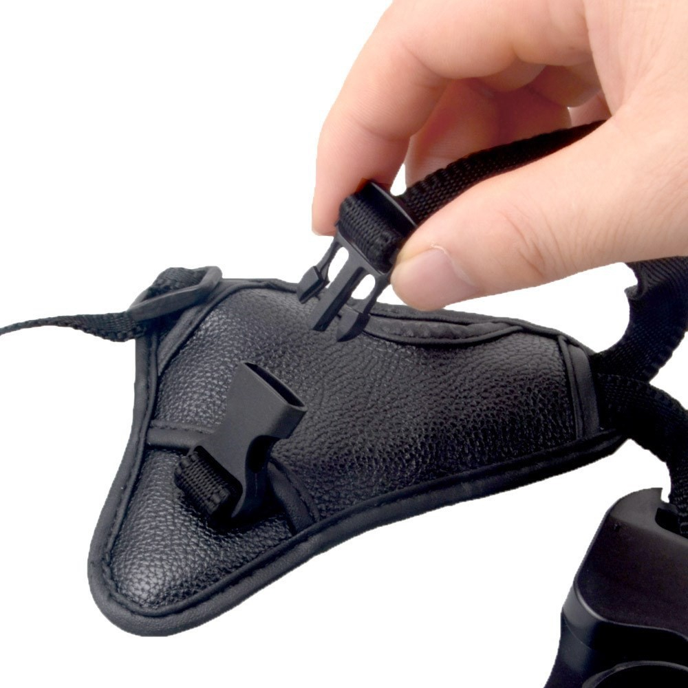 Drei-Punkt Gepolsterte Leder Kamera Handschlaufe Handgelenk Halterung mit 1/4