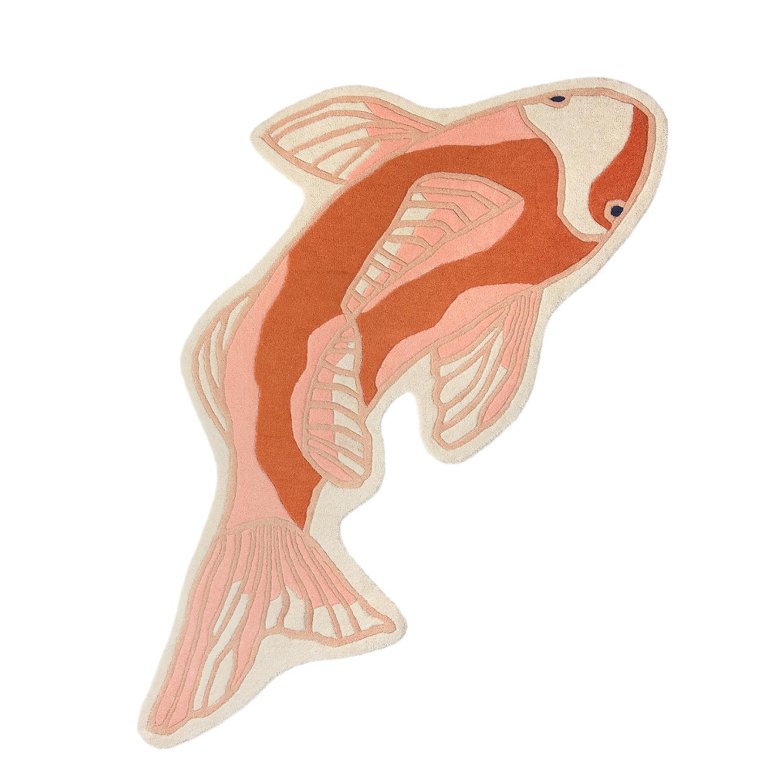 Broste Copenhagen Koi vis vloerkleed Pumpkin/Orange