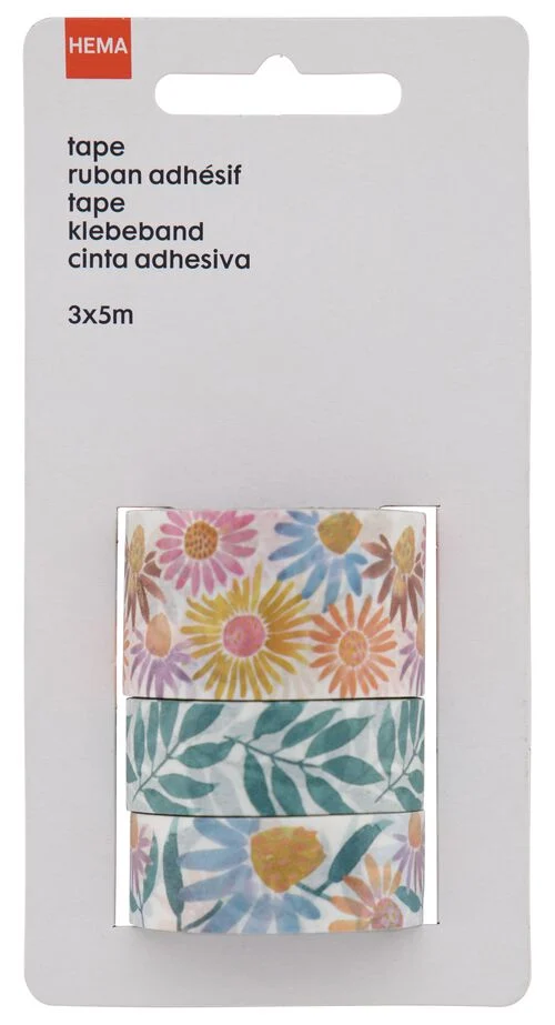rubans adhésifs washi fleurs sauvages - 3x5m