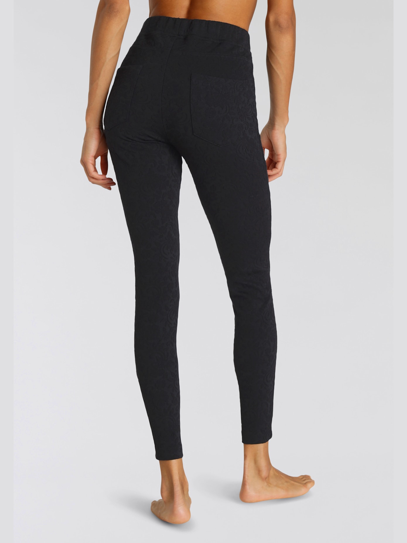 Legging caleçon avec motif floral ton sur ton