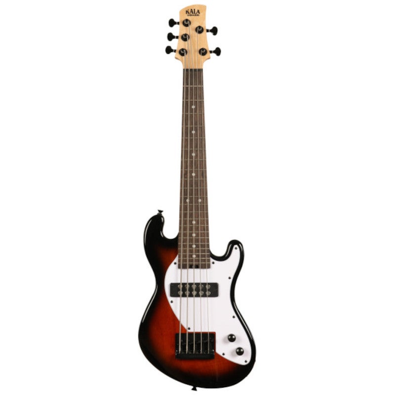 Kala Solid Body 5-String Fretted U-Bass Tobacco Burst 5-snarige elektrische basgitaar met gigbag