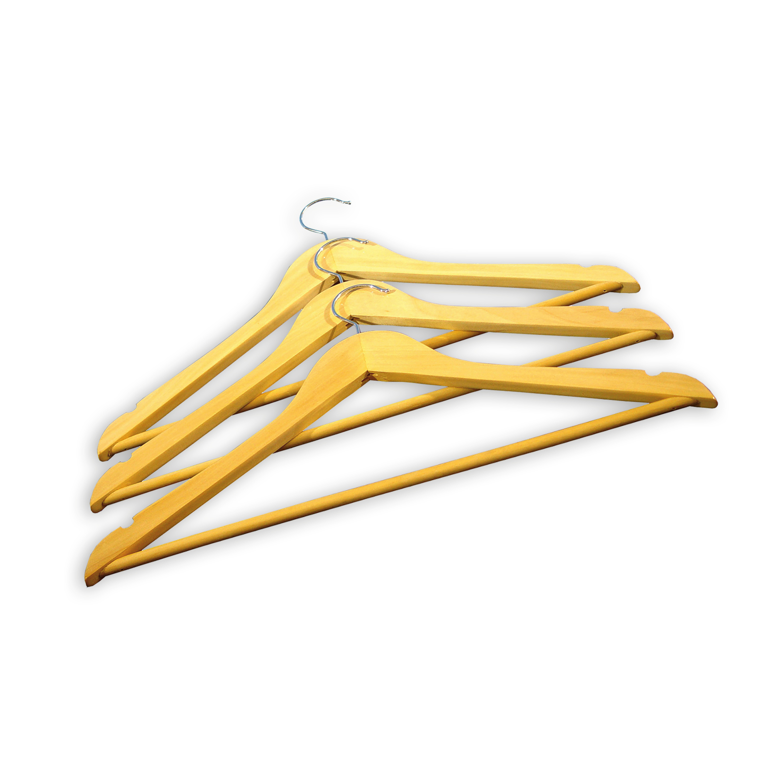 3-teiliges Kleiderbügel-Set - braun - mit Hosensteg
