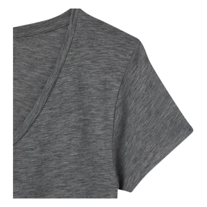 American Vintage T-shirt Col V Jacksonville | Gris anthracite chiné