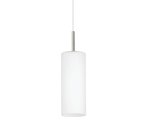 Hanglamp, 1-lichts, HxØ 110x11 cm, satijn/wit