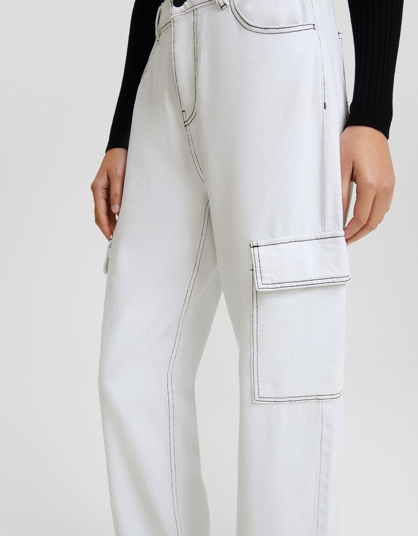 calça cargo reta
