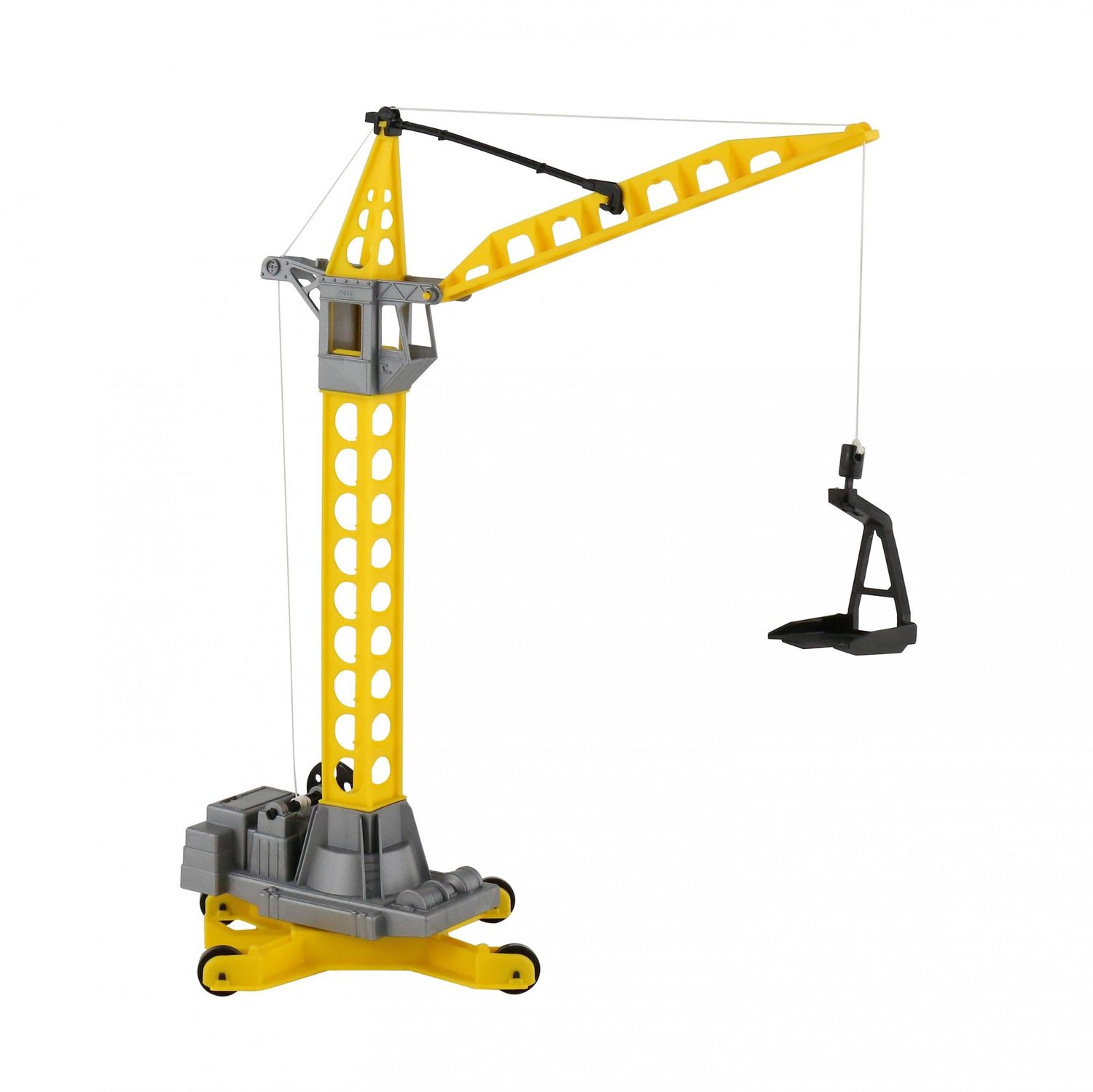 Polesie Spielzeug Baukran 56429, verstellbarer Kranarm, vier Räder, Höhe 51,5 cm gelb