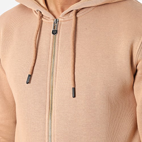 Sweat Zippé Capuche Beige