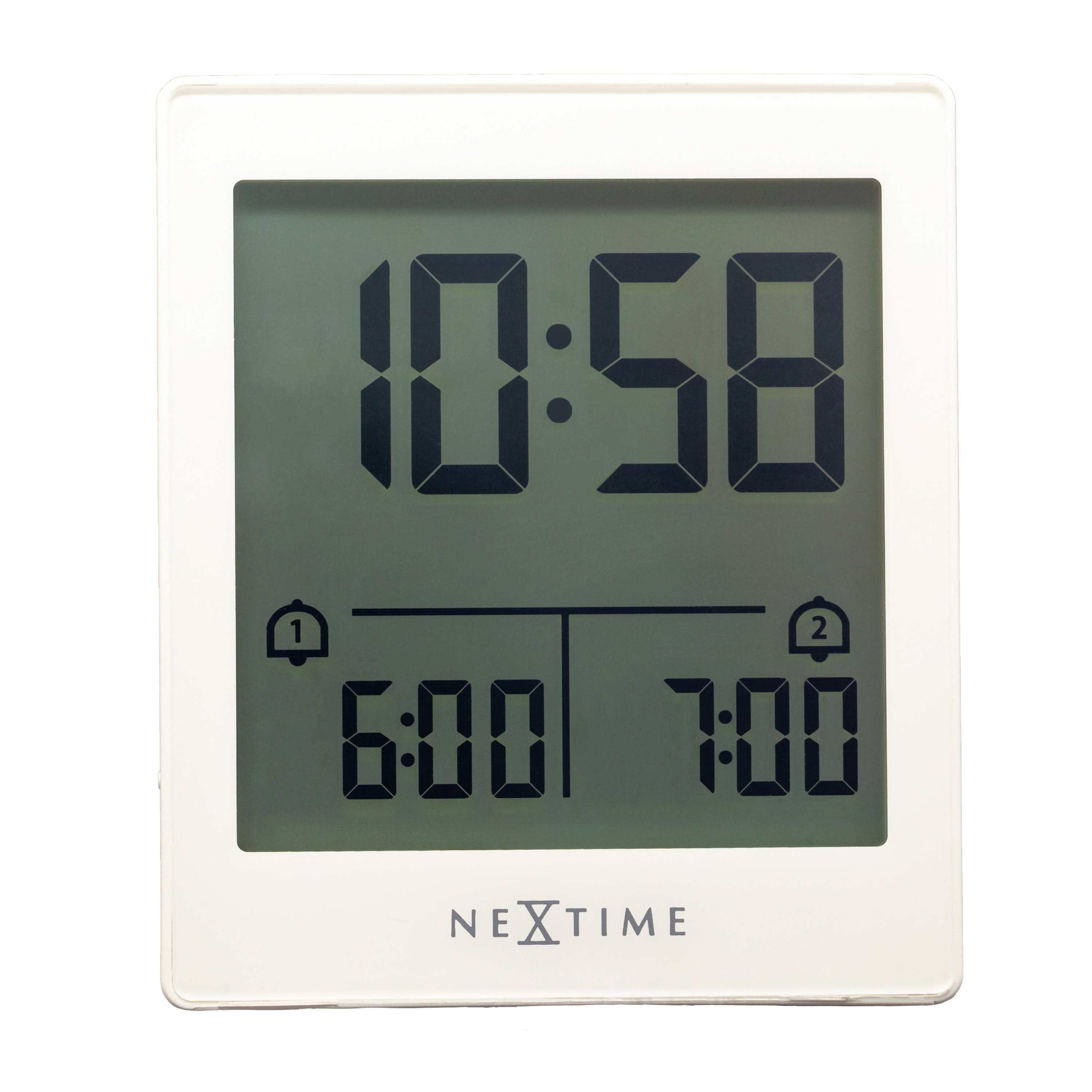 NeXtime - Digitale Tafelwekker 7,7x8,9x3 cm - RCC - Temperatuur - Wit