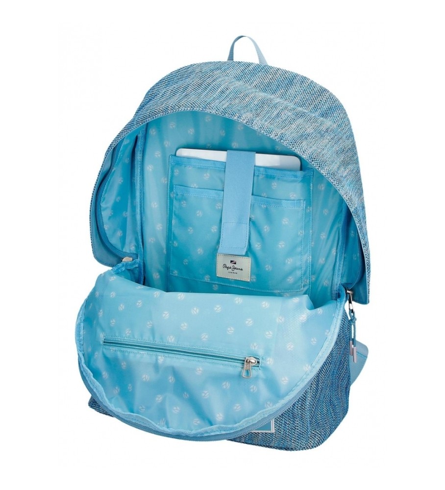 Mochila escolar ajustável Pepe Jeans Lena, azul