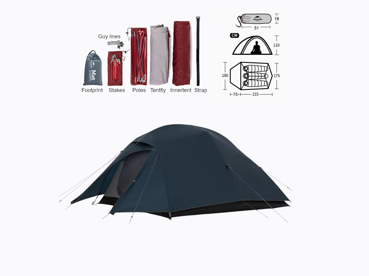 Naturehike Cloud Up 3 upgraded koepeltent